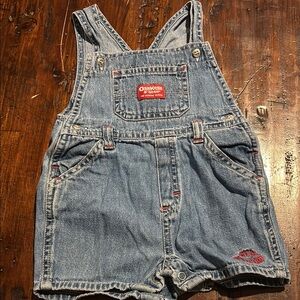 OshKosh B'gosh Boy Blue Jeans Denim Overalls shorts summer fall size 6 9 months